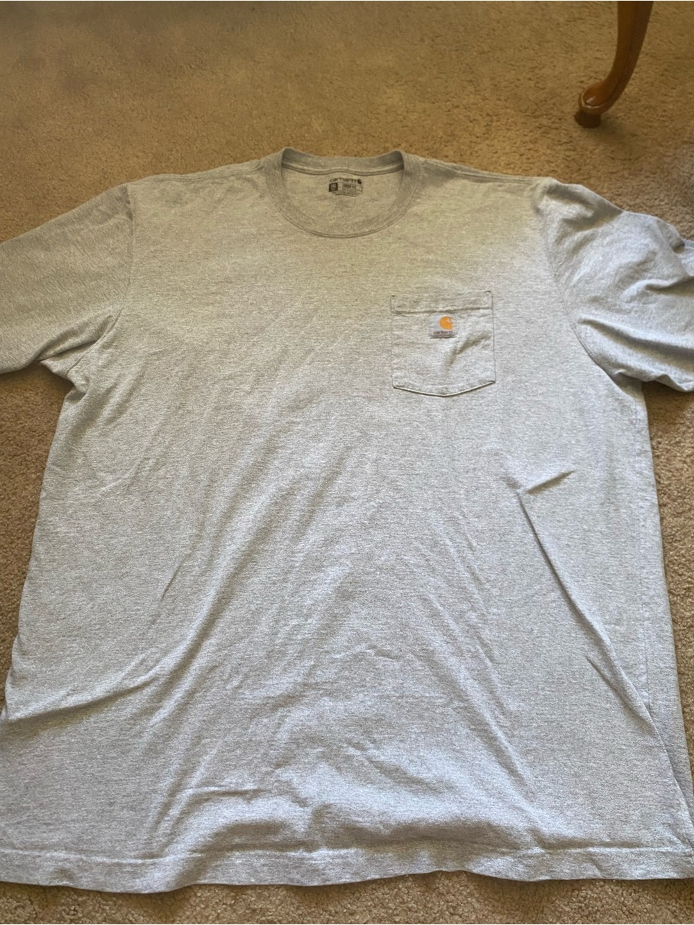 Carhartt K87 Pocket T Shirt Mens 2XL Tall Heather Gray Short Sleeve Loose Fit